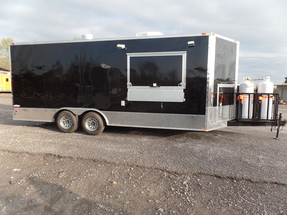 8.5' x 20' Concession Food Trailer Black Event Catering