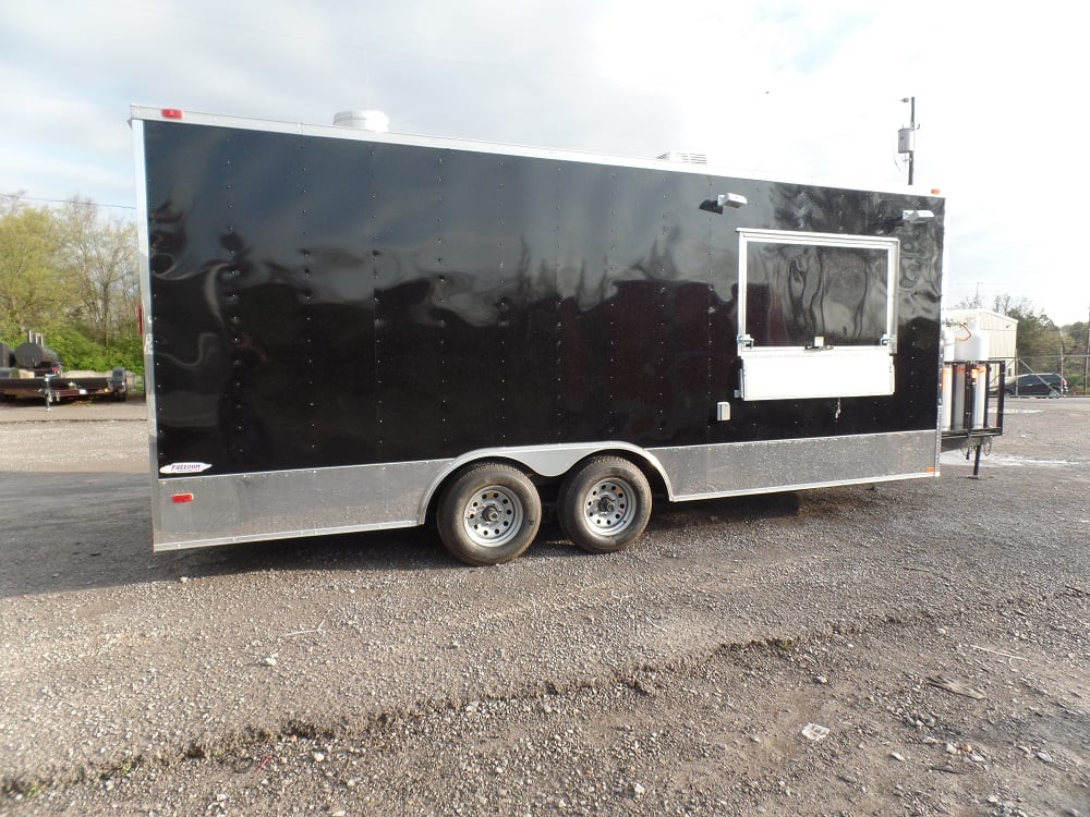 8.5' x 20' Concession Food Trailer Black Event Catering