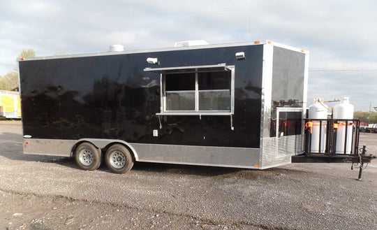 8.5' x 20' Concession Food Trailer Black Event Catering