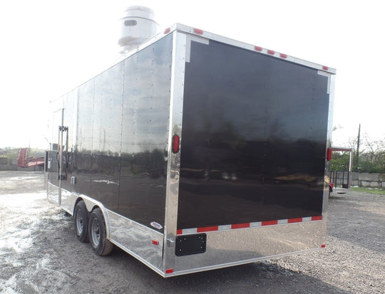 8.5' x 20' Concession Food Trailer Black Event Catering