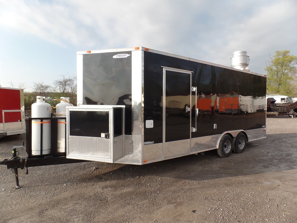 8.5' x 20' Concession Food Trailer Black Event Catering