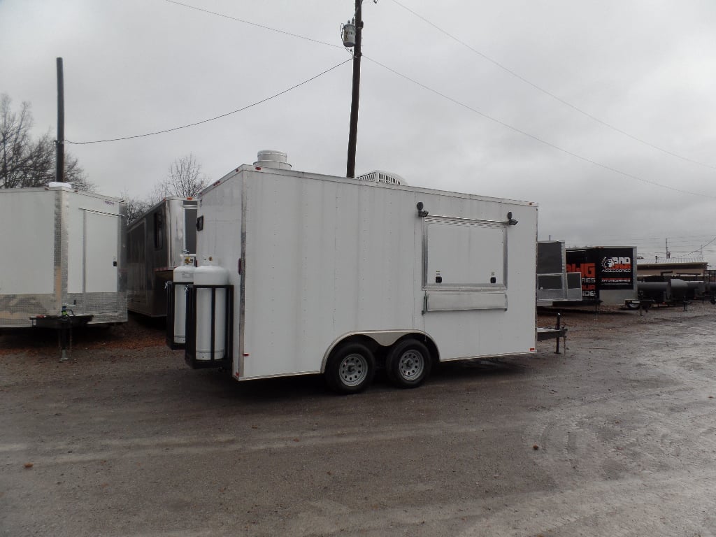 8.5' x 16' Concession Food Catering White Trailer