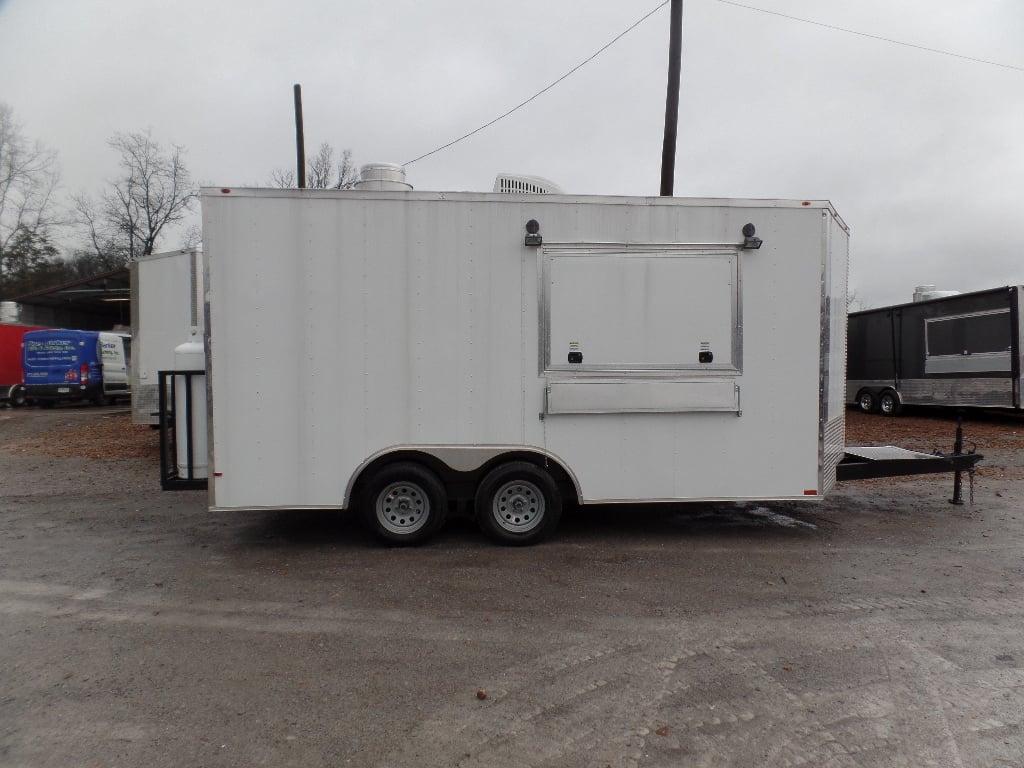 8.5' x 16' Concession Food Catering White Trailer