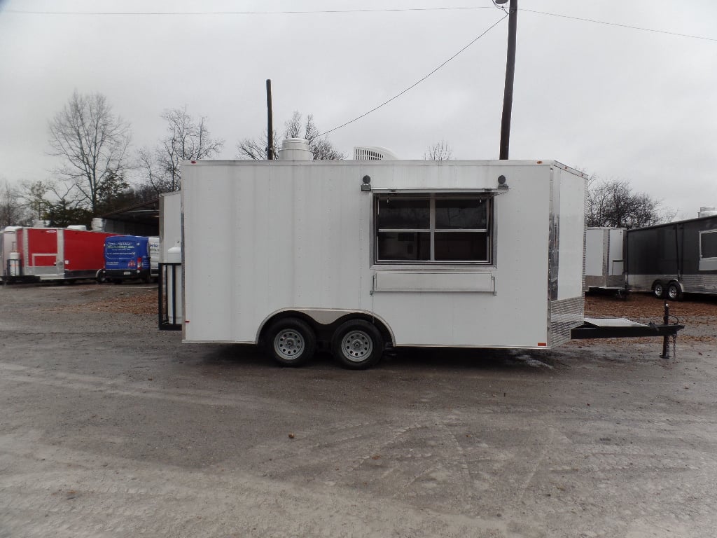 8.5' x 16' Concession Food Catering White Trailer