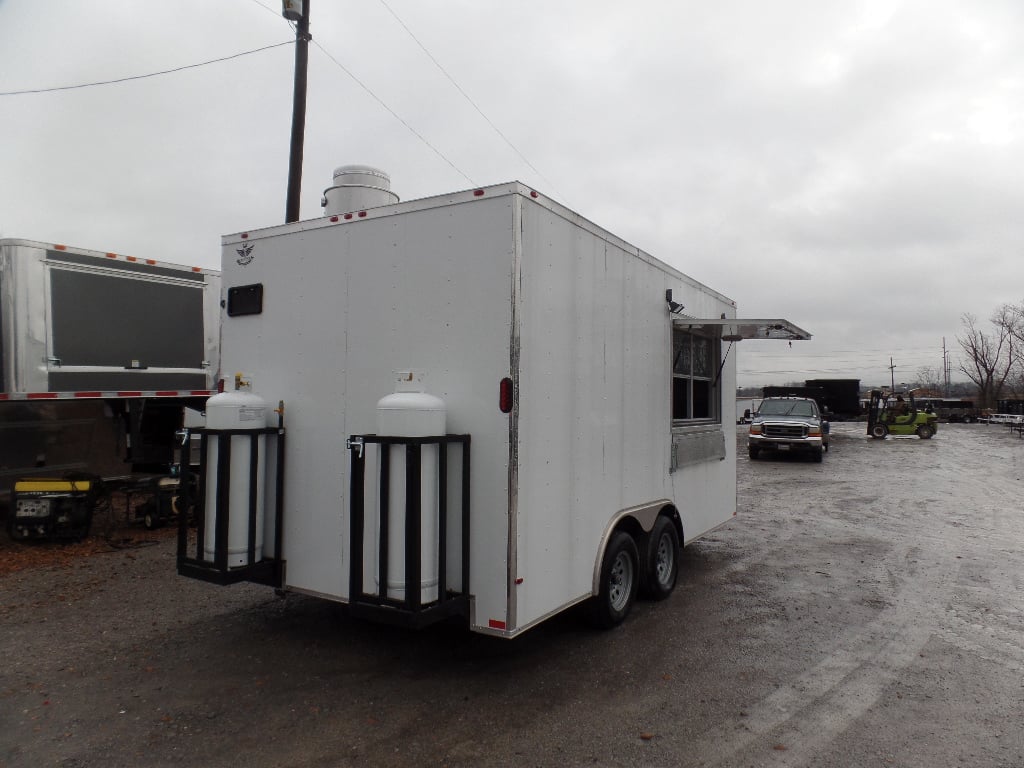 8.5' x 16' Concession Food Catering White Trailer