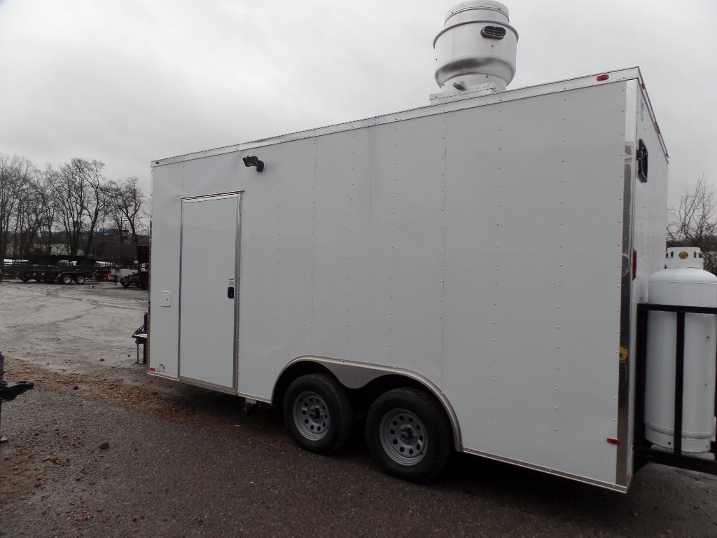 8.5' x 16' Concession Food Catering White Trailer