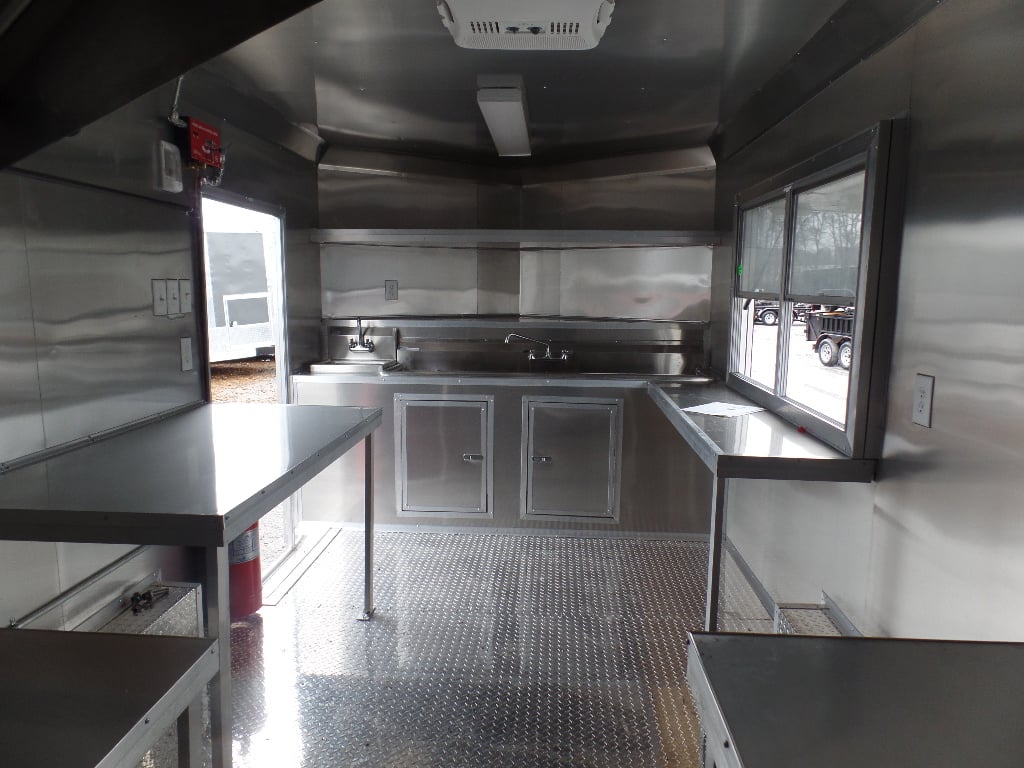 8.5' x 16' Concession Food Catering White Trailer