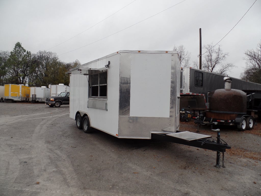 8.5' x 16' Concession Food Catering White Trailer