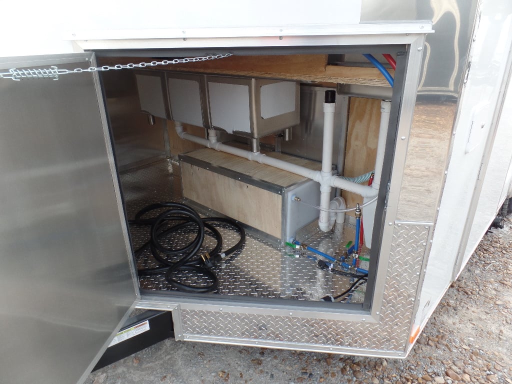 8.5' x 16' Concession Food Trailer White With Appliances