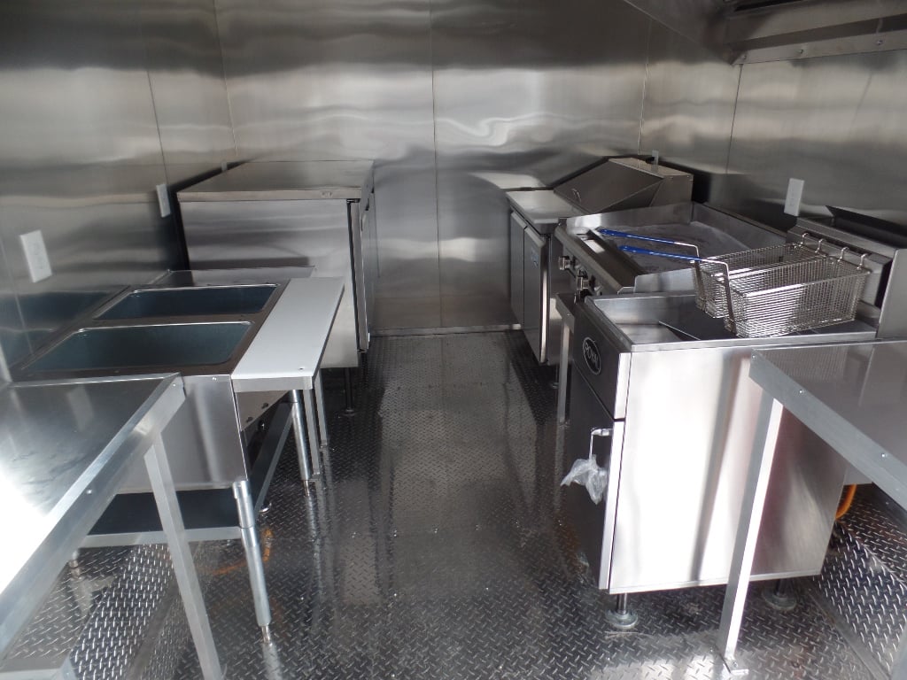 8.5' x 16' Concession Food Trailer White With Appliances