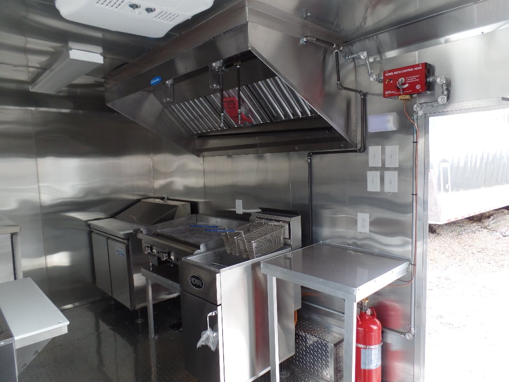 8.5' x 16' Concession Food Trailer White With Appliances