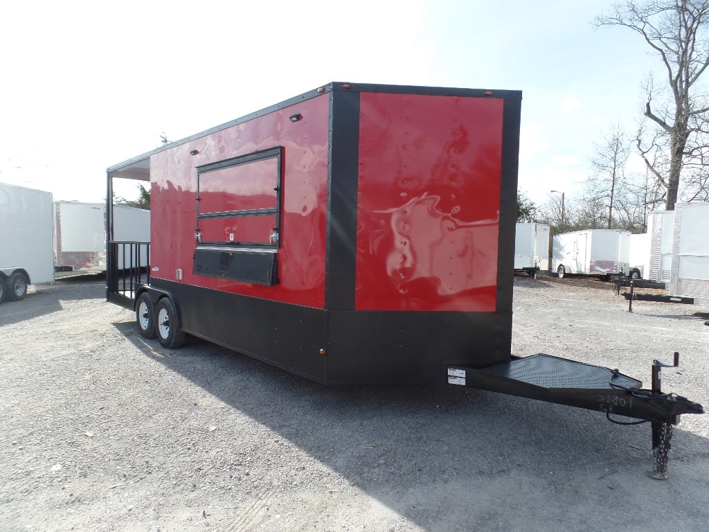 8.5' x 22' Red Pizza Catering Event Concession Trailer