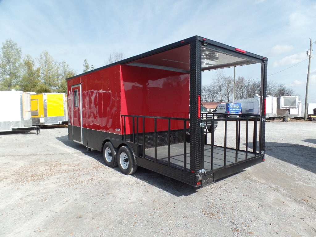 8.5' x 22' Red Pizza Catering Event Concession Trailer