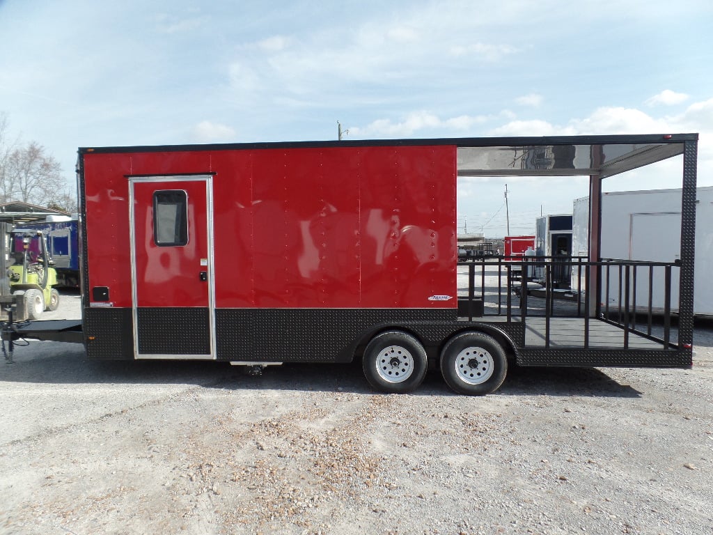 8.5' x 22' Red Pizza Catering Event Concession Trailer