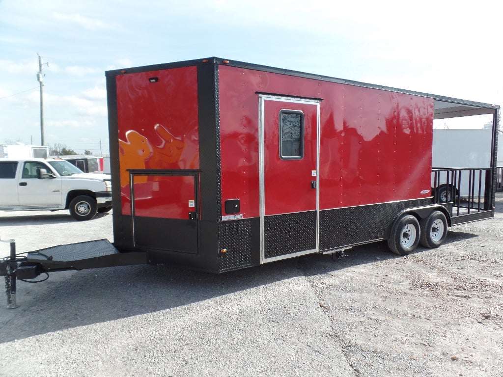 8.5' x 22' Red Pizza Catering Event Concession Trailer