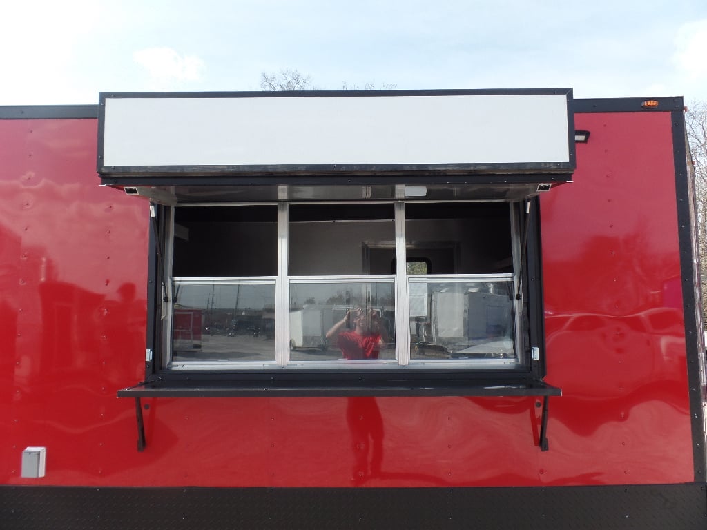 8.5' x 22' Red Pizza Catering Event Concession Trailer