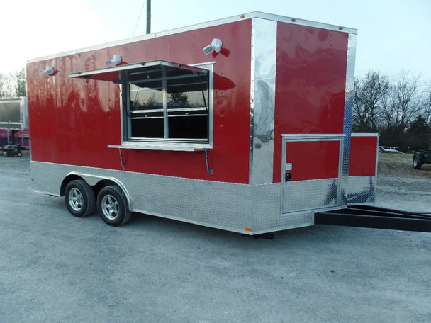 8.5' x 16' Red Concession Food Catering Event Trailer