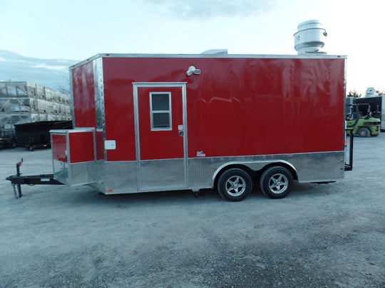 8.5' x 16' Red Concession Food Catering Event Trailer