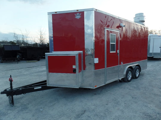 8.5' x 16' Red Concession Food Catering Event Trailer