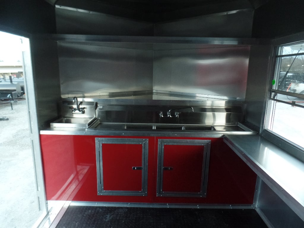 8.5' x 16' Red Concession Food Catering Event Trailer