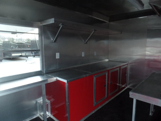 8.5' x 16' Red Concession Food Catering Event Trailer