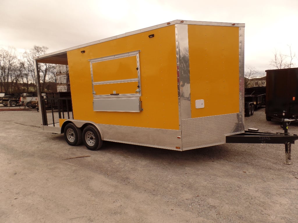 8.5' x 17' BBQ Concession Food Porch Style Trailer