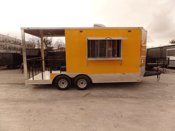 8.5' x 17' BBQ Concession Food Porch Style Trailer