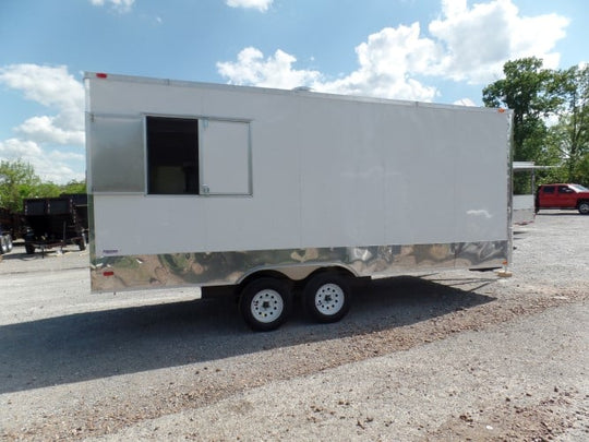 8.5 x 20 Concession Food Trailer White Event Catering