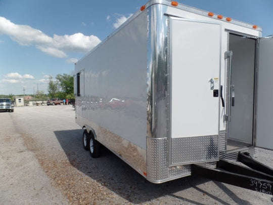 8.5 x 20 Concession Food Trailer White Event Catering