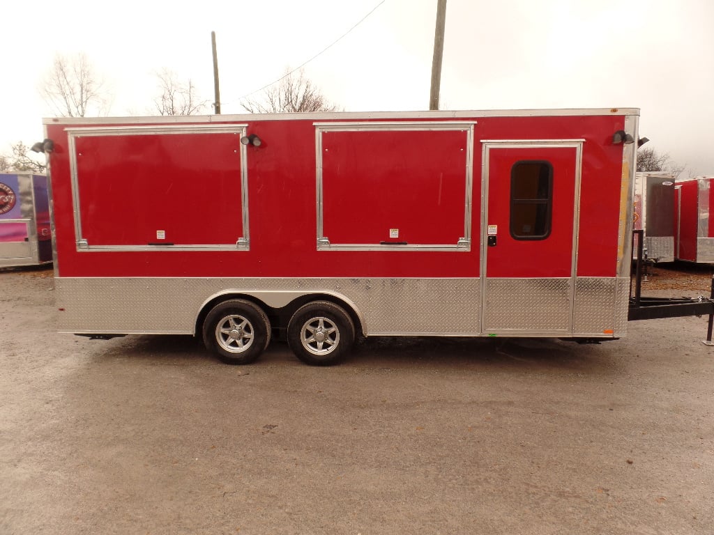 8.5' x 20' Concession Food Red Kettle Corn Trailer