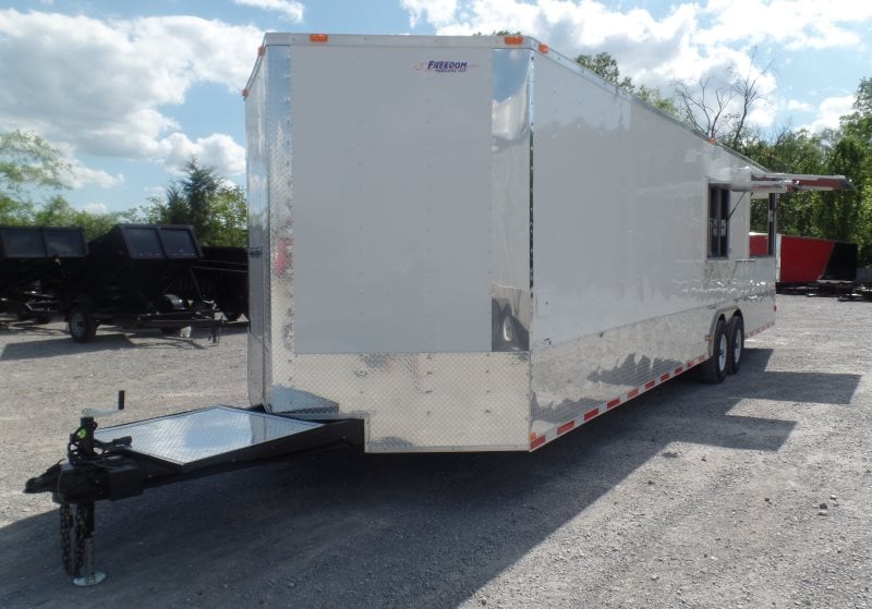 8.5' x 30' Concession Food Trailer White BBQ Event Catering