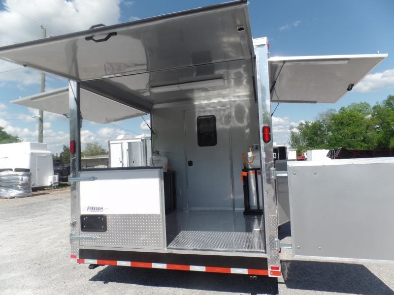 8.5' x 30' Concession Food Trailer White BBQ Event Catering