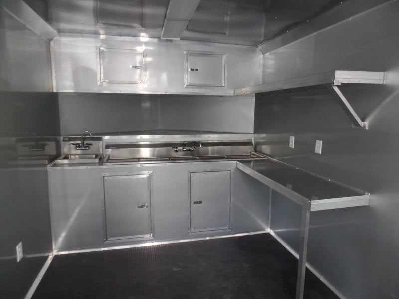 8.5' x 30' Concession Food Trailer White BBQ Event Catering