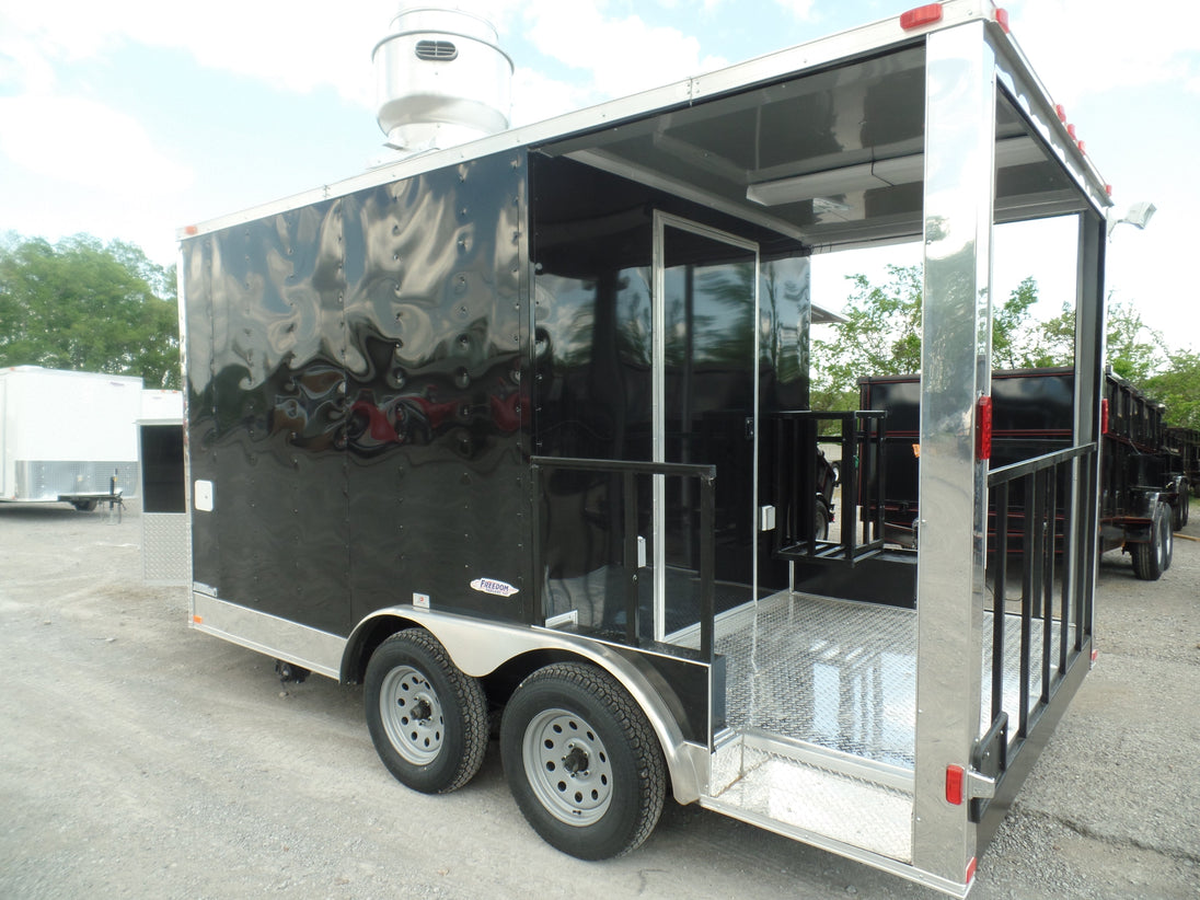 8.5' x 14' Concession Trailer Black Food Event Catering