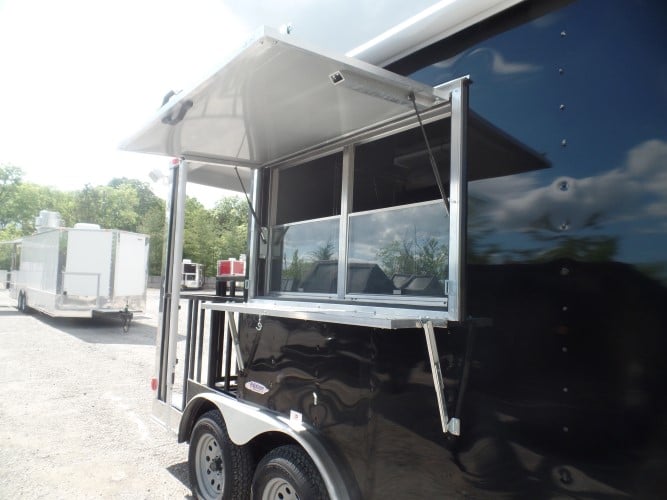 8.5' x 14' Concession Trailer Black Food Event Catering