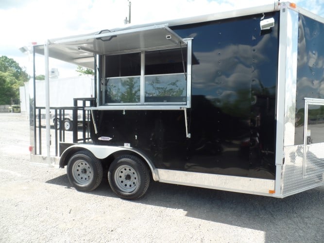 8.5' x 14' Concession Trailer Black Food Event Catering