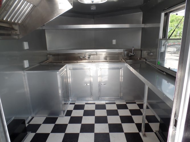 8.5' x 14' Concession Trailer Black Food Event Catering