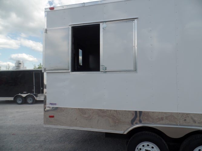 8.5 x 20 Concession Food Trailer White Event Catering