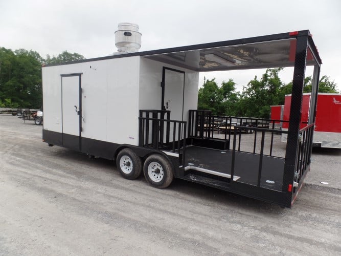 8.5' x 24' White Concession Food Trailer With Appliances