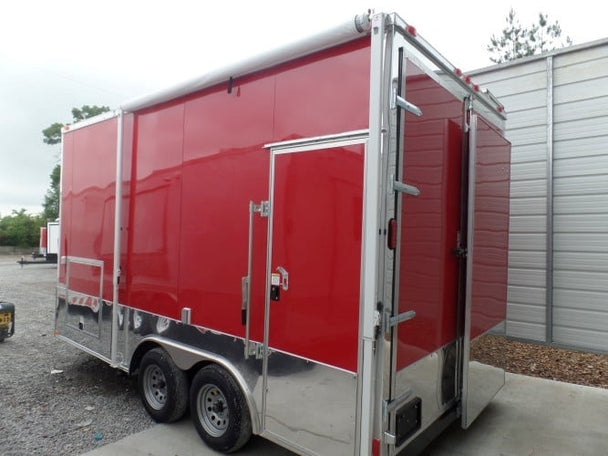 8.5' x 16' Concession Food Trailer Red