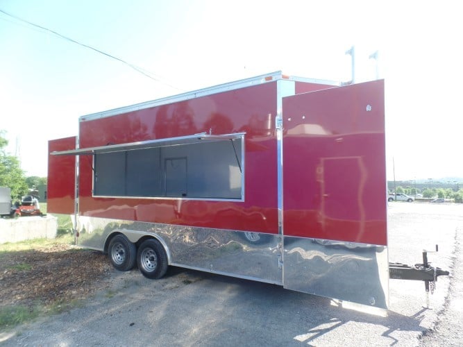 8.5' x 16' Concession Food Trailer Red