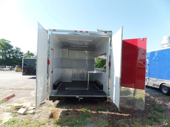 8.5' x 16' Concession Food Trailer Red