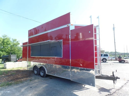 8.5' x 16' Concession Food Trailer Red