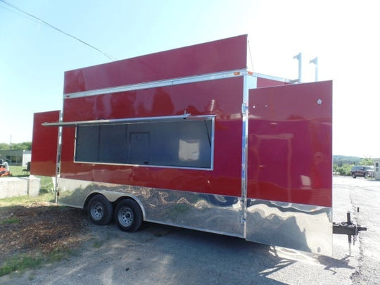 8.5' x 16' Concession Food Trailer Red