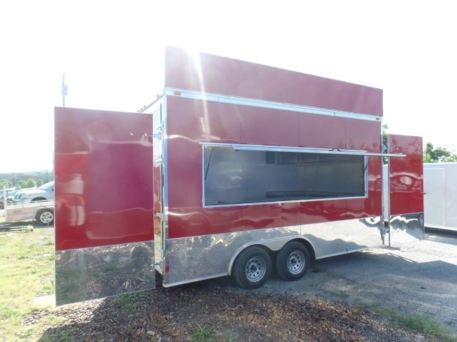 8.5' x 16' Concession Food Trailer Red