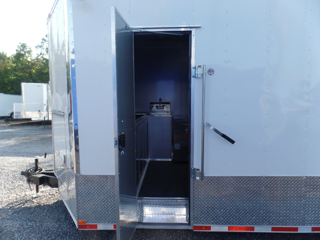 8.5' x 32' Concession Food Trailer Concession White Event Catering