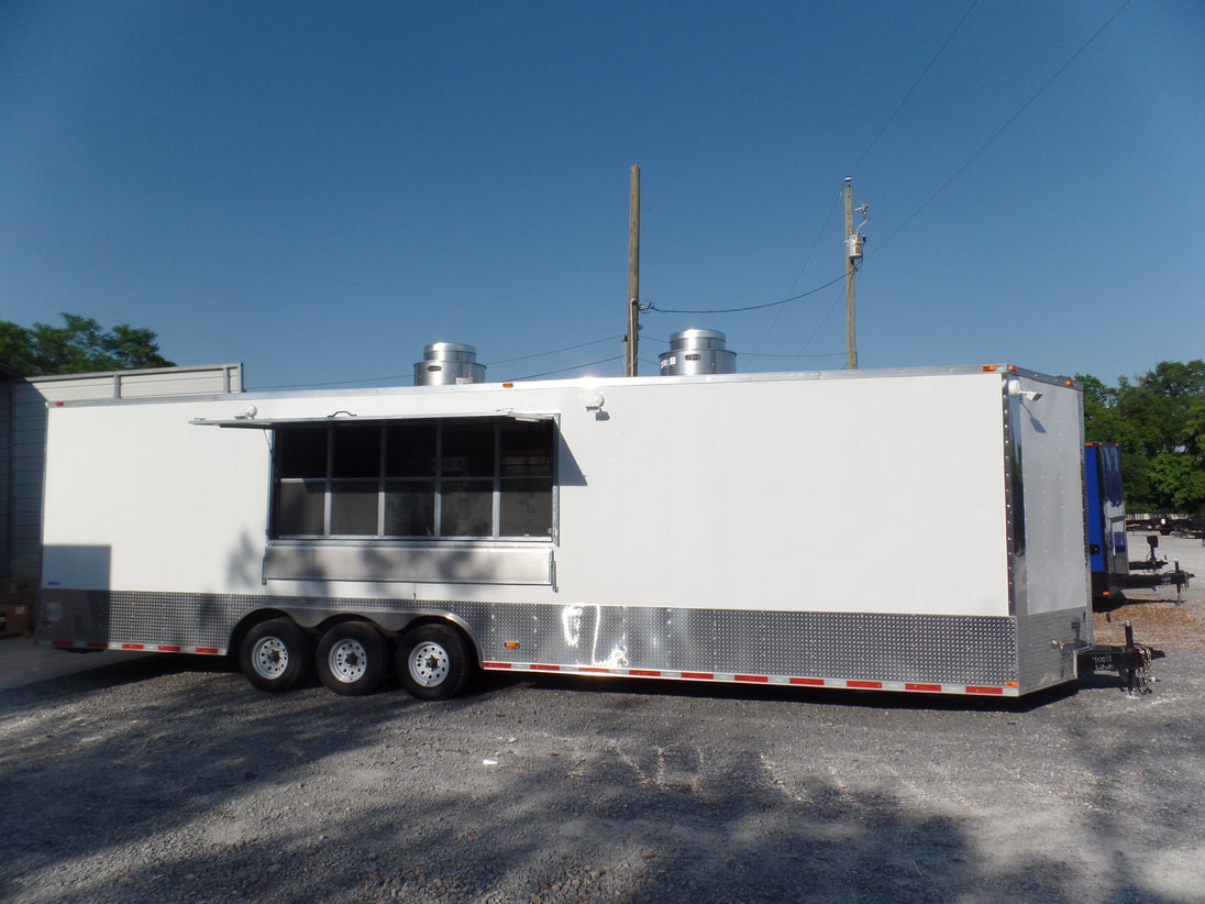 8.5' x 32' Concession Food Trailer Concession White Event Catering