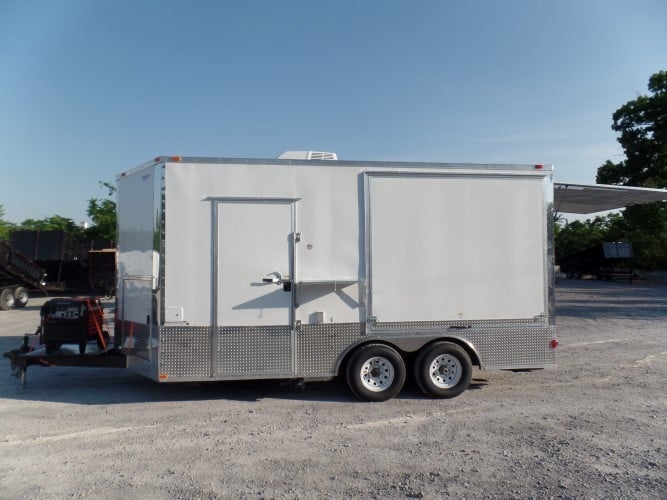 8.5' x 16' Concession Food Trailer White Pizza Event Catering