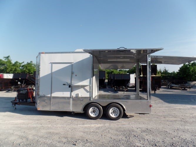 8.5' x 16' Concession Food Trailer White Pizza Event Catering