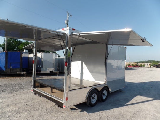 8.5' x 16' Concession Food Trailer White Pizza Event Catering